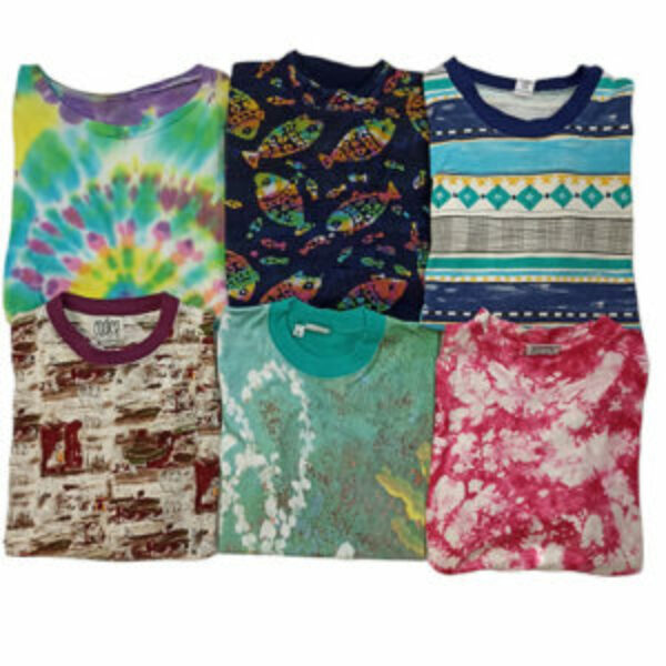 VINTAGE BULK CRAZY PATTERN T-SHIRTS - 15 pcs.