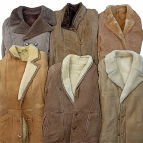 VINTAGE BULK LEATHER SHEARLING JACKETS - 15 pcs.