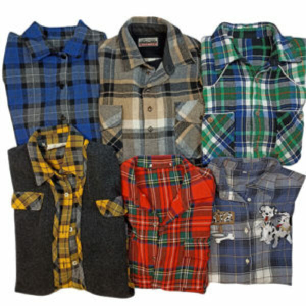 VINTAGE BULK FLANNEL SHIRTS - 15 pcs.